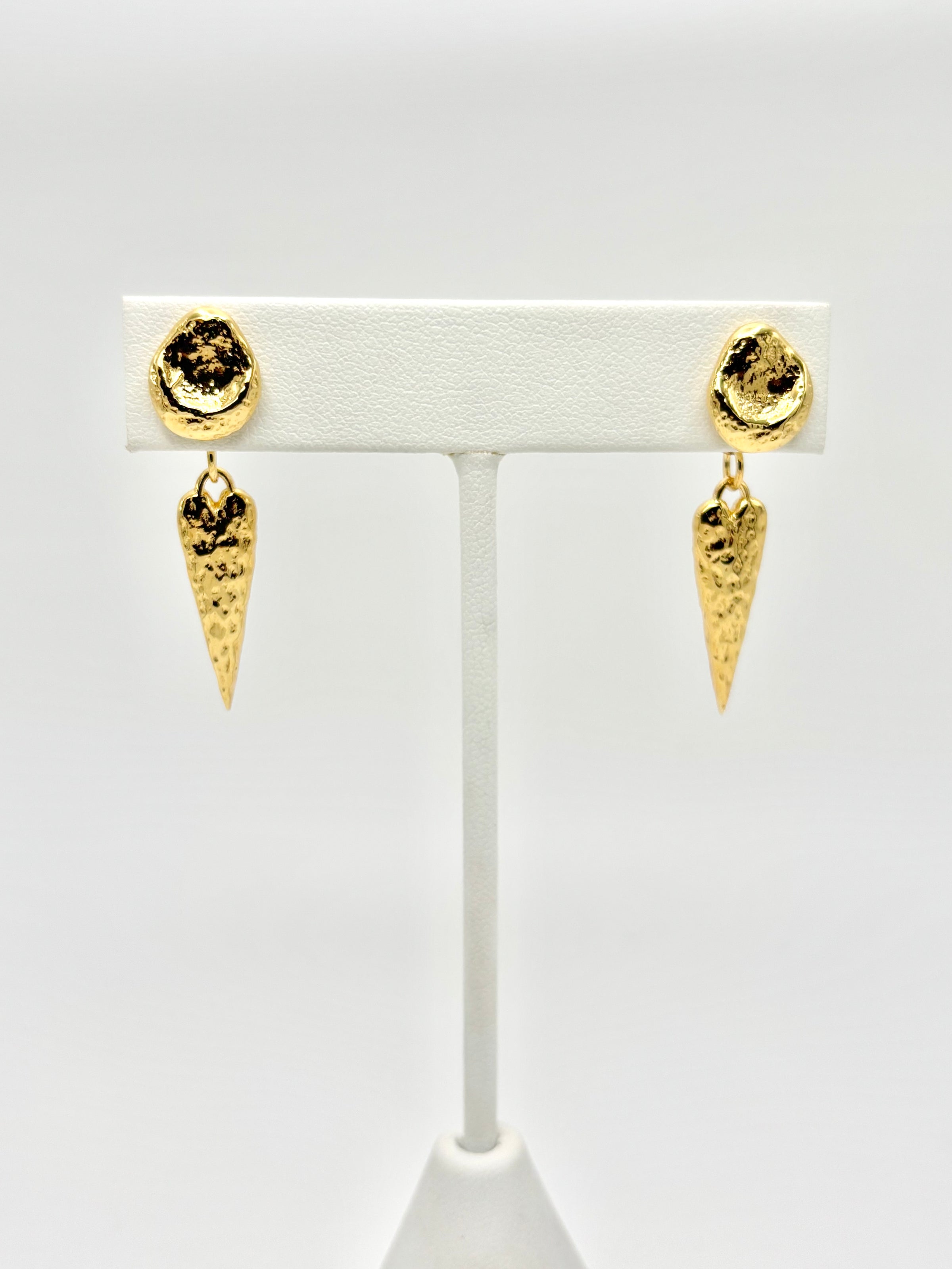 Golden heart studs