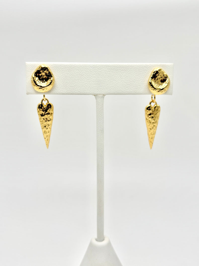 Golden heart studs