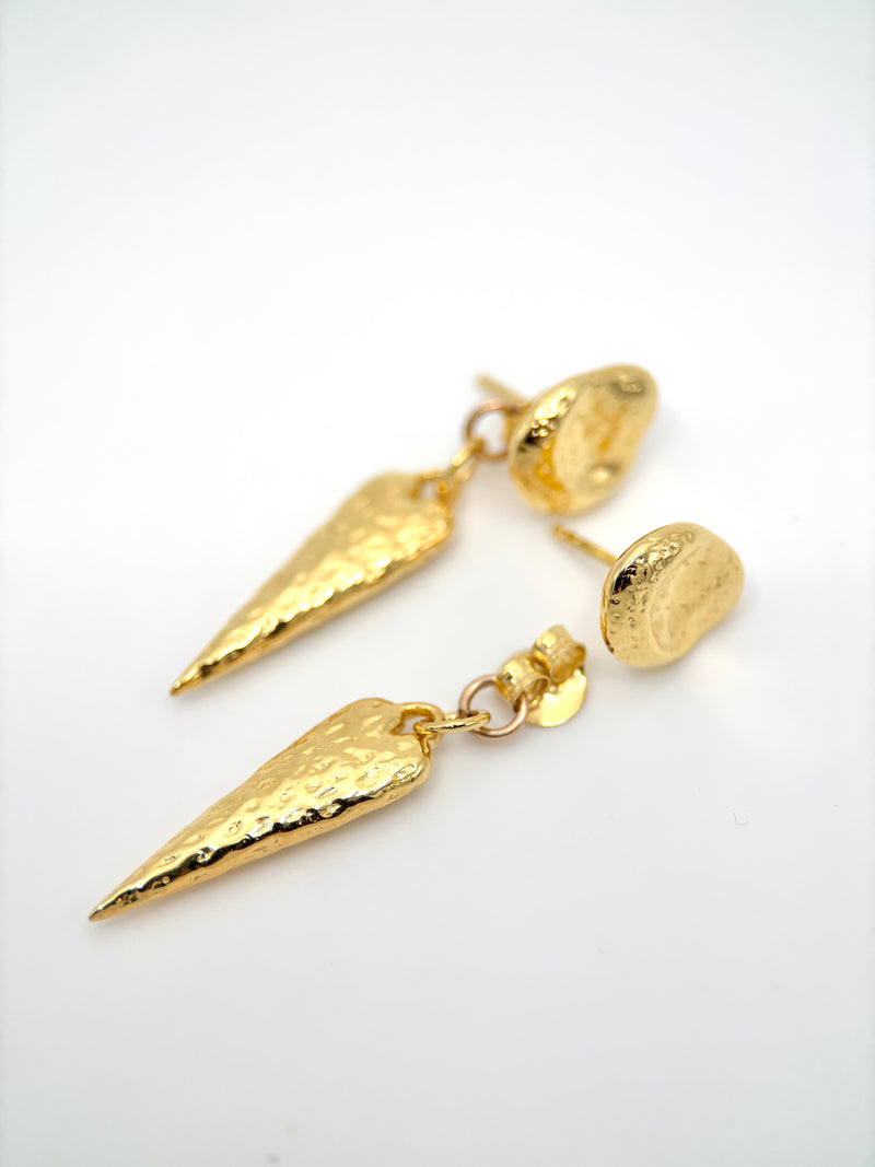 Golden heart studs